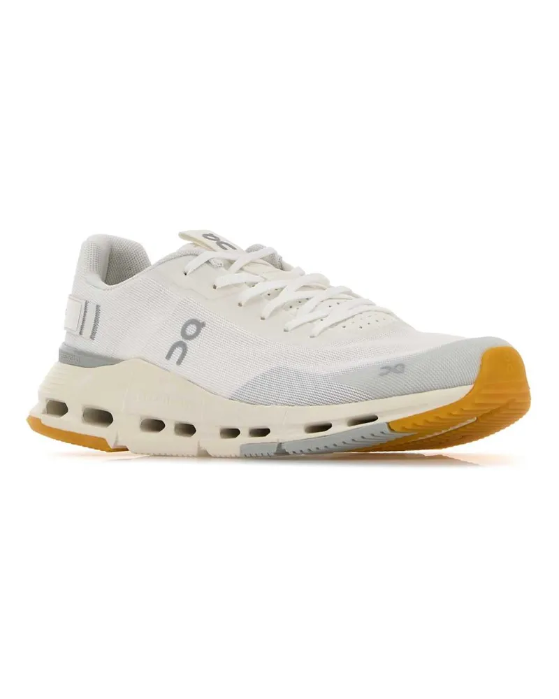 ON Men's White Fabric Cloudnova Form 2 Sneakers Whiteivory White