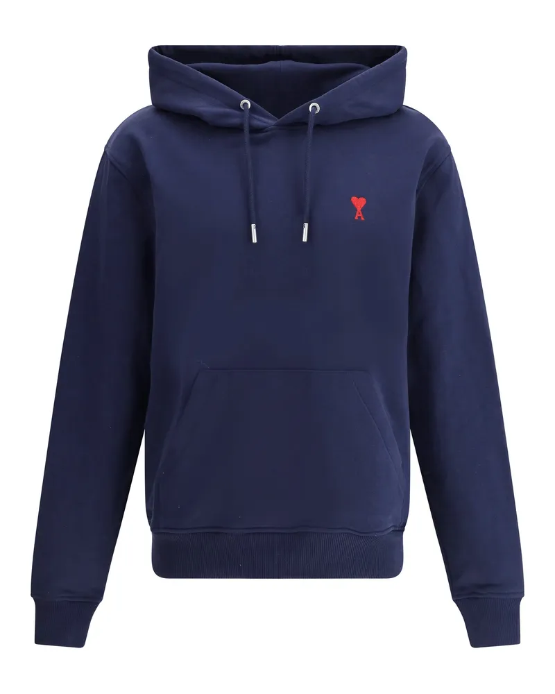 AMI Paris Men's Cotton Hoodie Midnight Blue Sweatshirts Sweater Navy