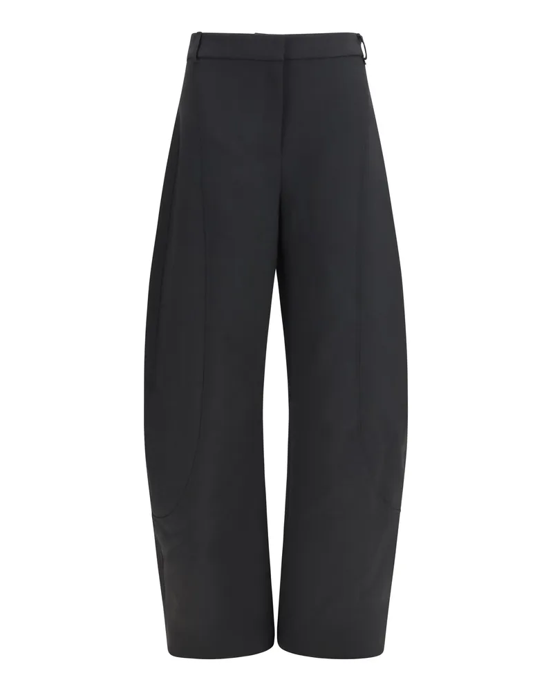 NISSA Wool-Blend Straight-Leg Trousers — Black Black