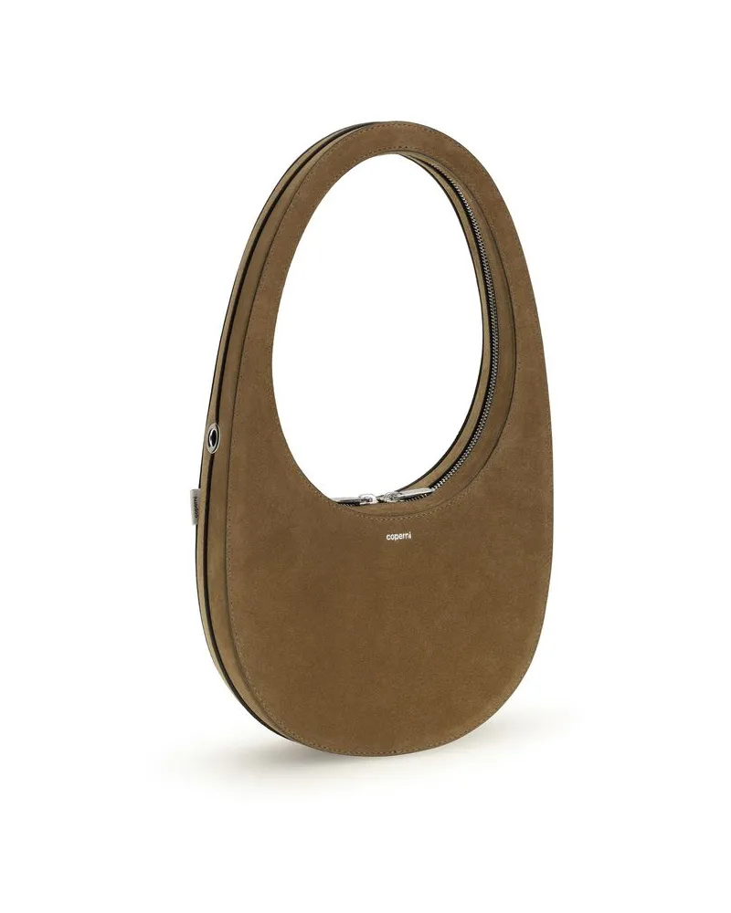 COPERNI Women's Brown Calf Leather Bos Taurus Shoulder Bag Brown