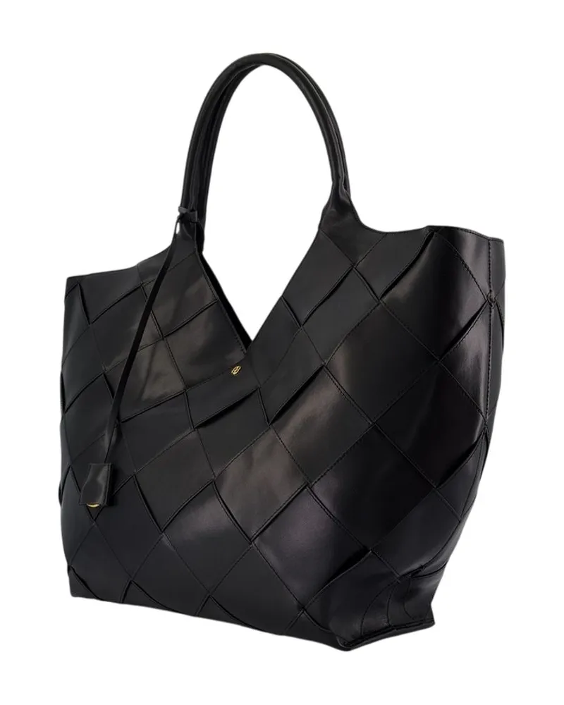 Anine Bing Lili Leather Tote Bag — Black Black
