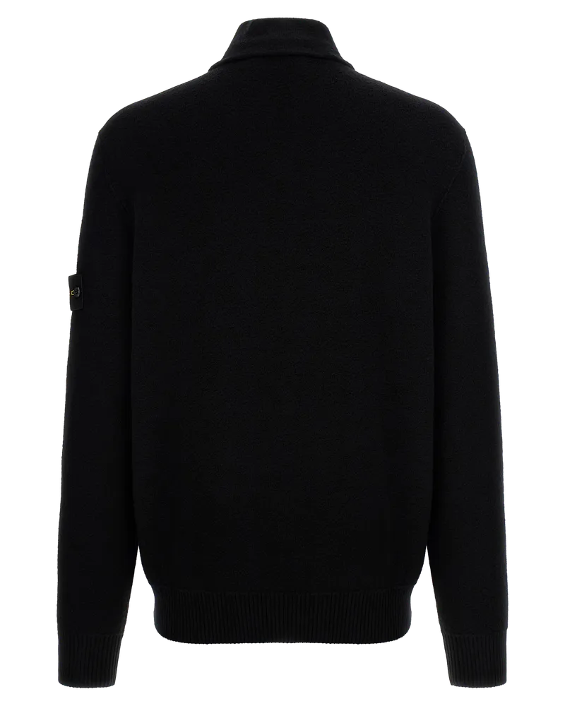 Stone Island Men's Black Virgin Wool Cardigan Clothing Black