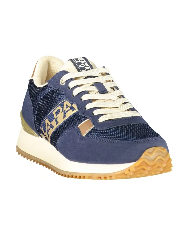 Napapijri Logo-Print Lace-Up Sneaker — Blue Blue