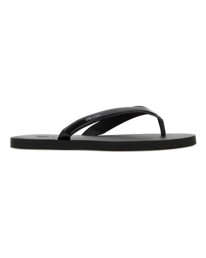Prada Men's Urban Thong Sandal Black Leather Black