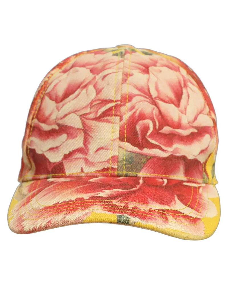 Dolce & Gabbana Men Multicolor Cotton Floral Baseball Capello Hat Yellow