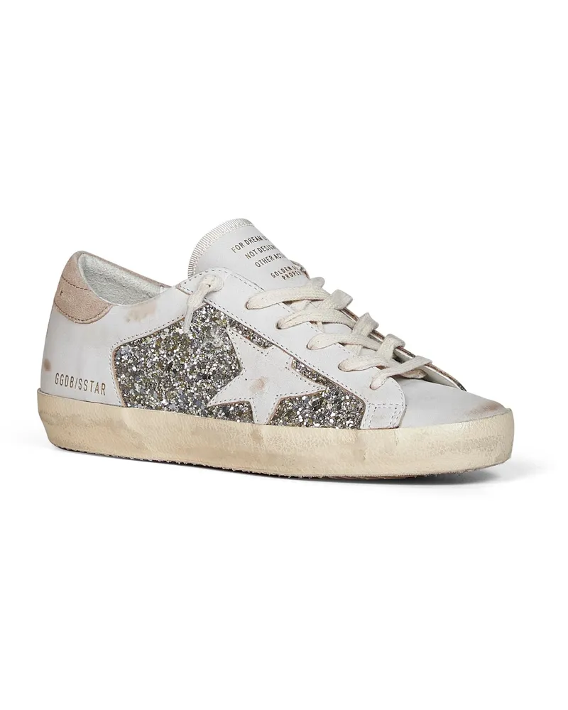 Golden Goose Platinum Glitter Star Sneaker — Ivory Ivory