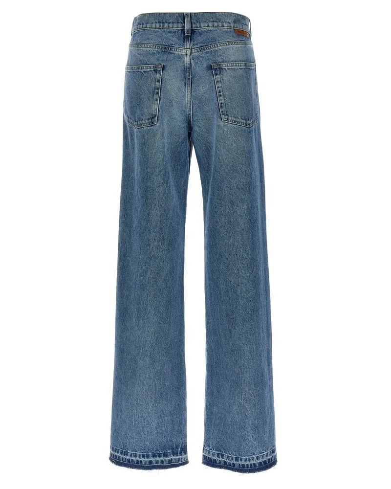 Stella McCartney Two-Tone Layered Denim Jeans — Blue Blue