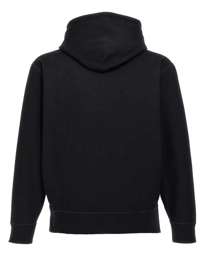 Ralph Lauren Logo-Embroidered Fleece Hoodie — Black Black