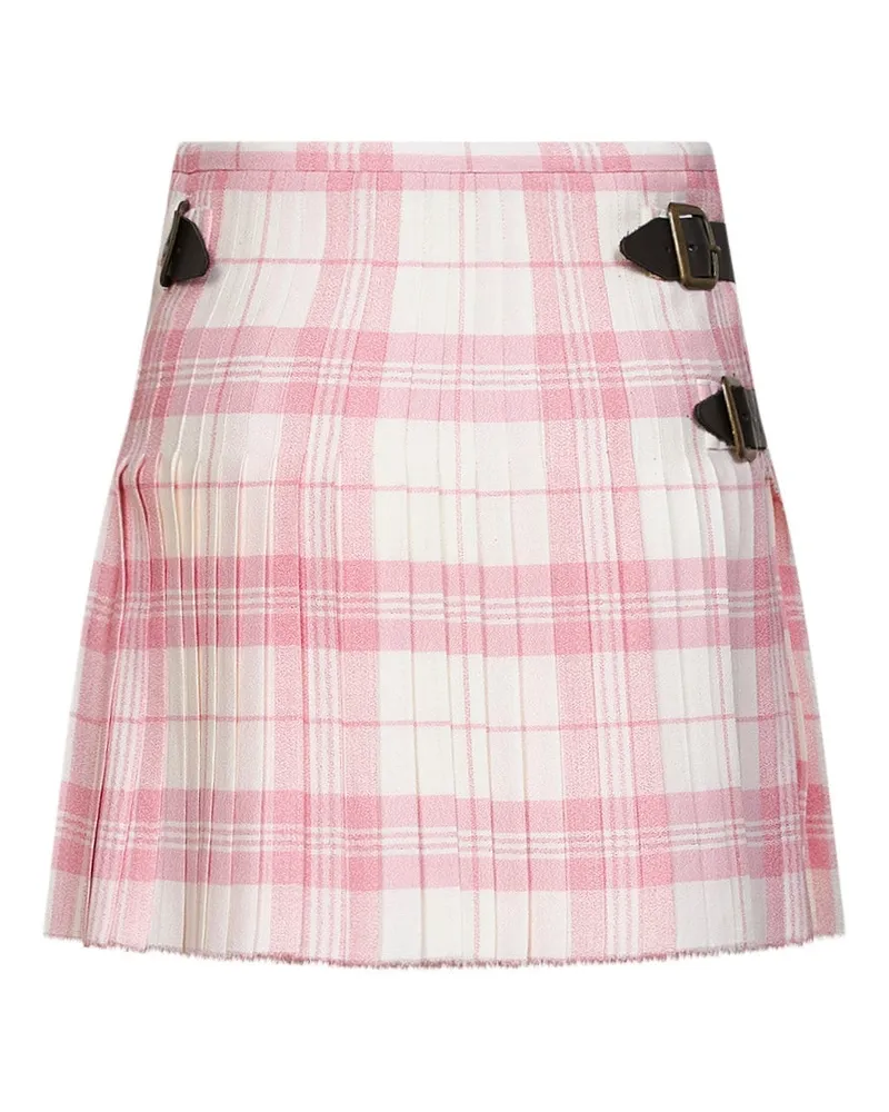 Vivienne Westwood Women's Kilt Mini Skirt Pink-Ivory Multicolour Virgin Wool Pink