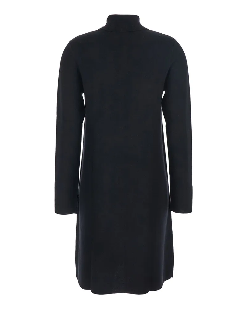 ALLUDE Women's Black Turtleneck Wool Dress With Straight Hem Virgin Black