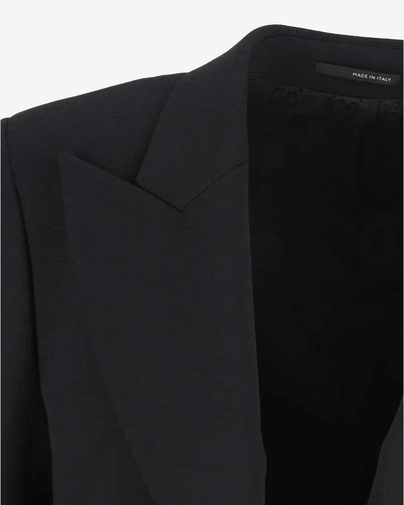 Gucci Women's Stretch Wool Blend Jacket Black Black