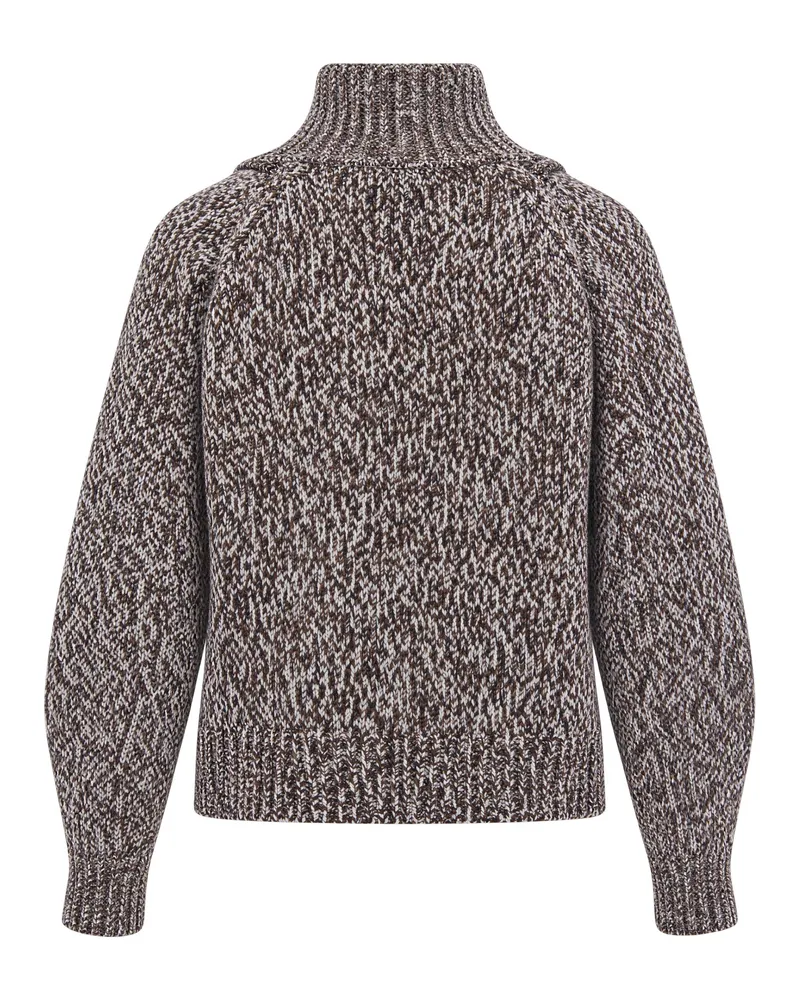 Sessùn High-Neck RWS Certified Wool Sweater — Brown Brown
