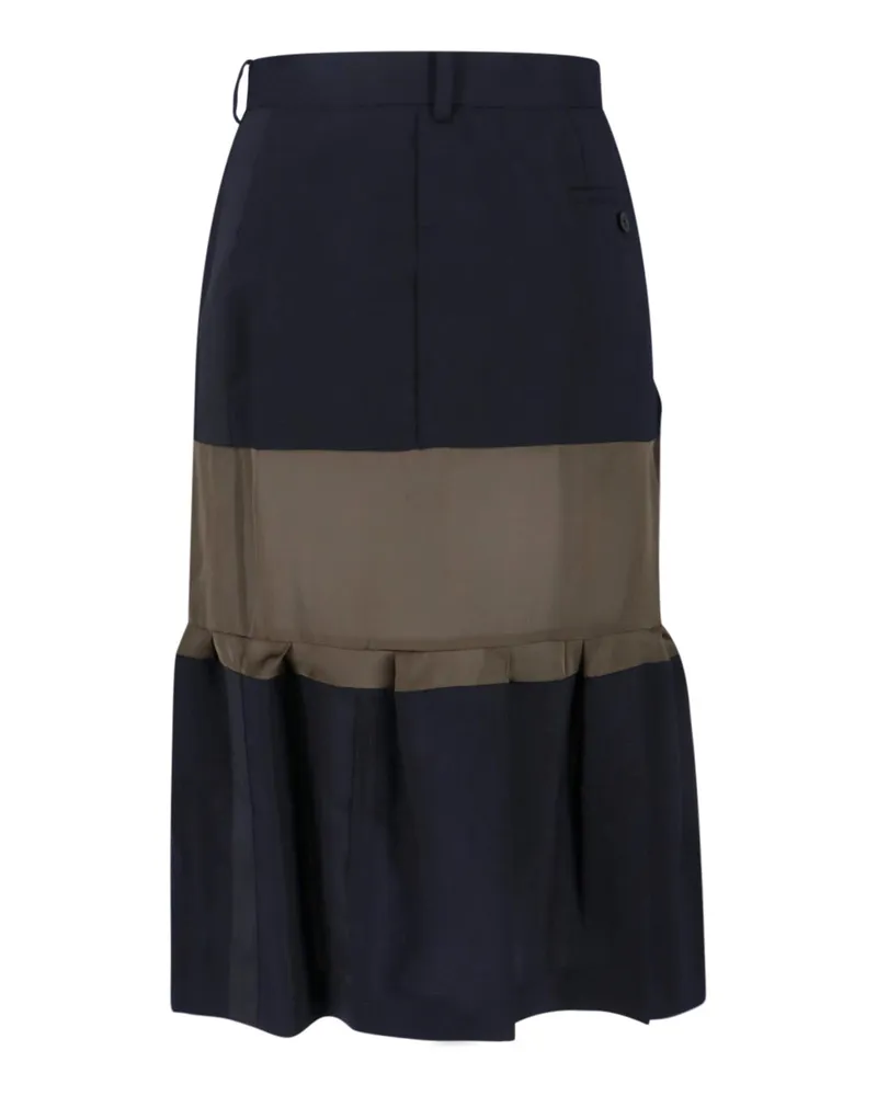 Sacai Women's Skirts Blue Wool Navy