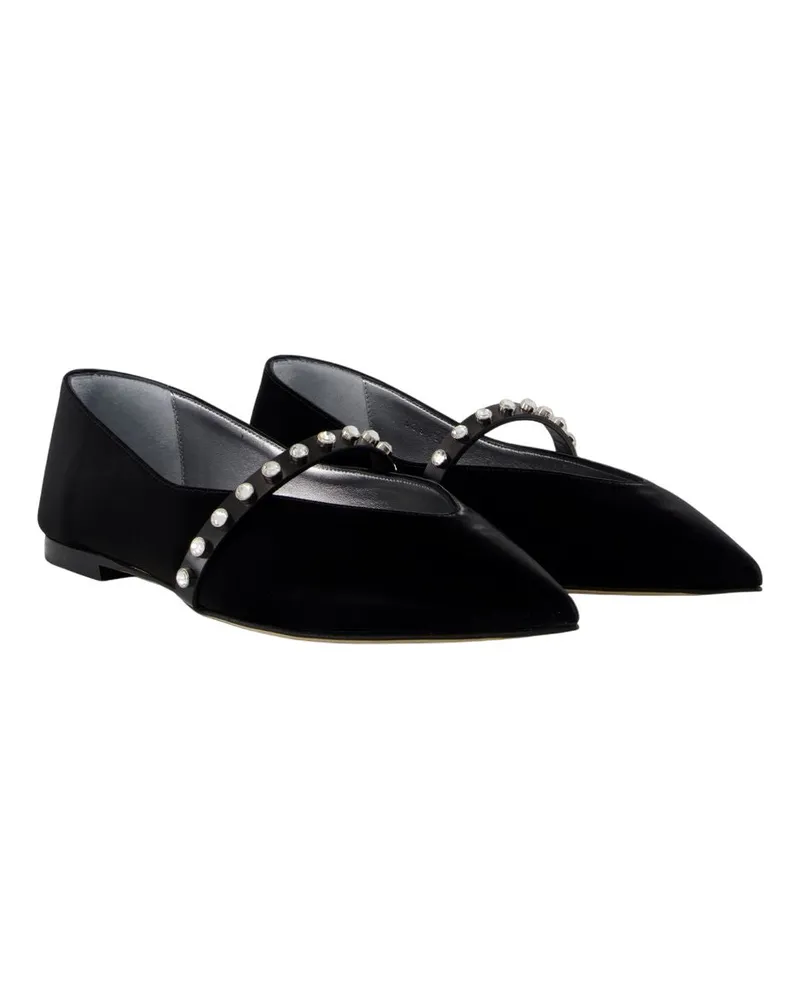 Alexander McQueen Women's Ballerinas -  Cuir Black Shoes Flat-Shoes Black