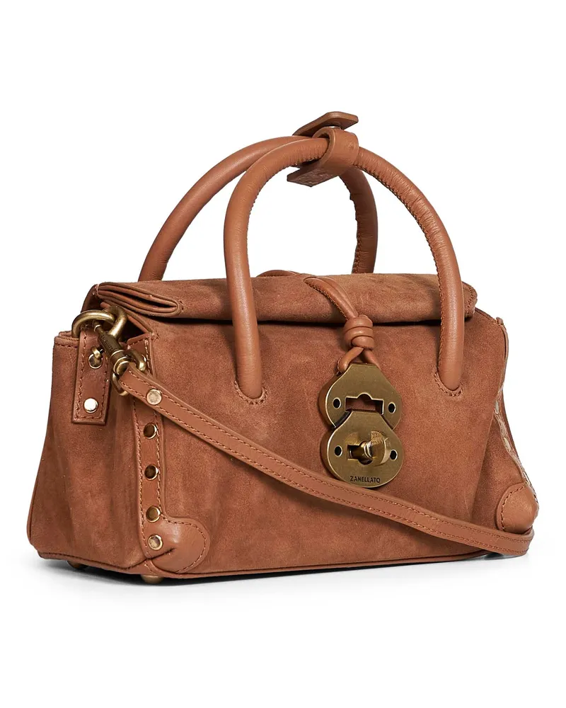 Zanellato Women's Handbag Dotta Baby Brown Ovine Leather Handbags Hand Bags Brown