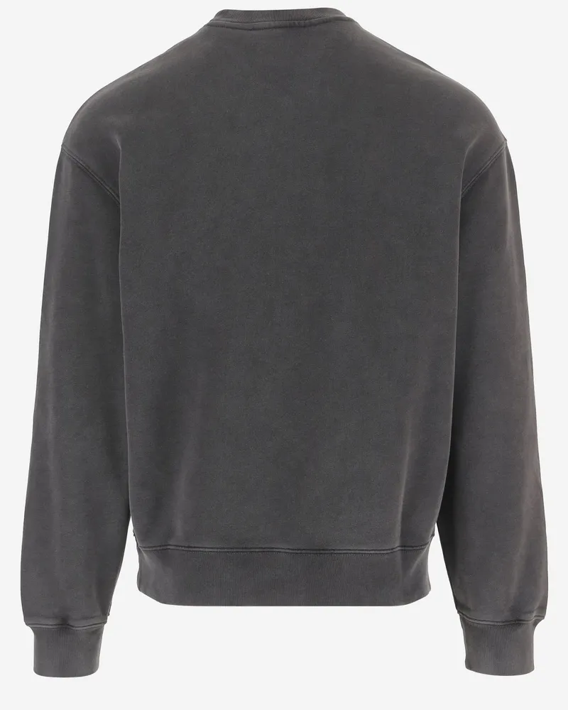 Kitsuné Men's Sweatshirt With Embroidered Fox Logo, Grey Cotton Sweatshirts Sweater Gray