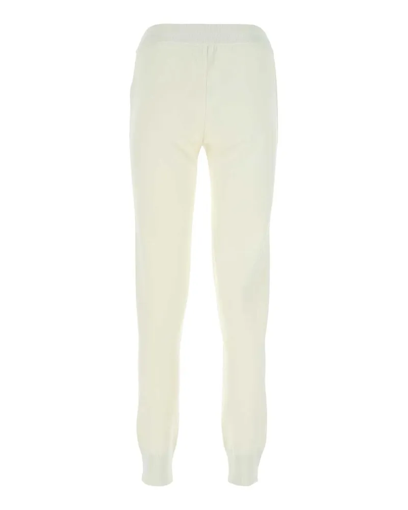 Bottega Veneta Women's Ivory Stretch Wool Blend Joggers 9028 Exterior: Viscose Nylon Pantaloni Trousers White