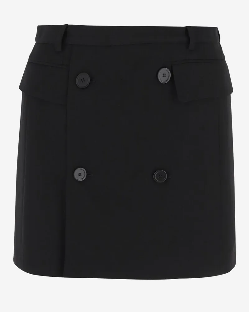 Balenciaga Women's Wool And Viscose Skirt Black Black