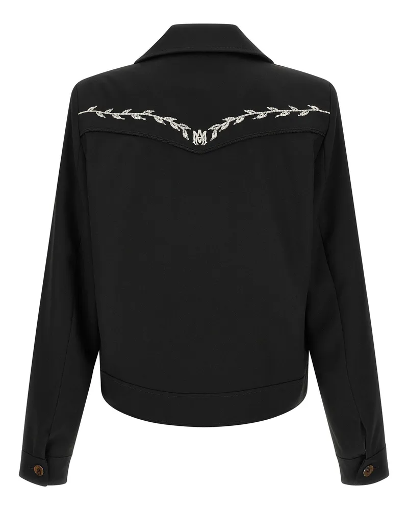 Amiri Embroidered Western Jacket — Black Black