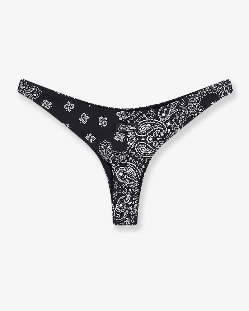 MC2 Saint Barth Women's Bikini Bottoms Stretch Nylon Black Polyamide Swimwear Sea Clothing Black