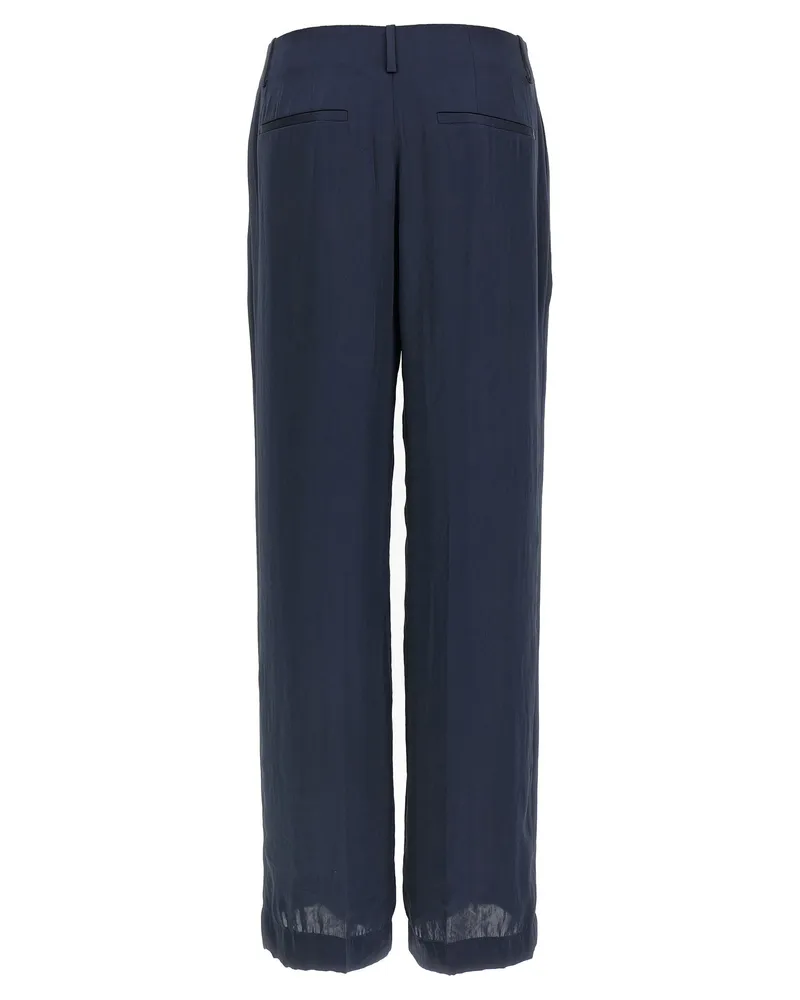 Theory Silk-Effect Trousers — Navy Navy