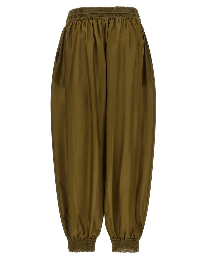 Zimmermann Women's Bicolor Silk Casual Pants Green