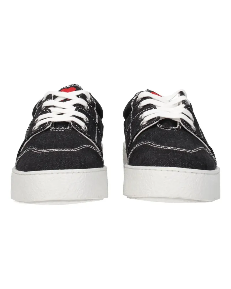 AMI Paris Men's Madison De Coeur Logo Sneakers Black Shoes Black