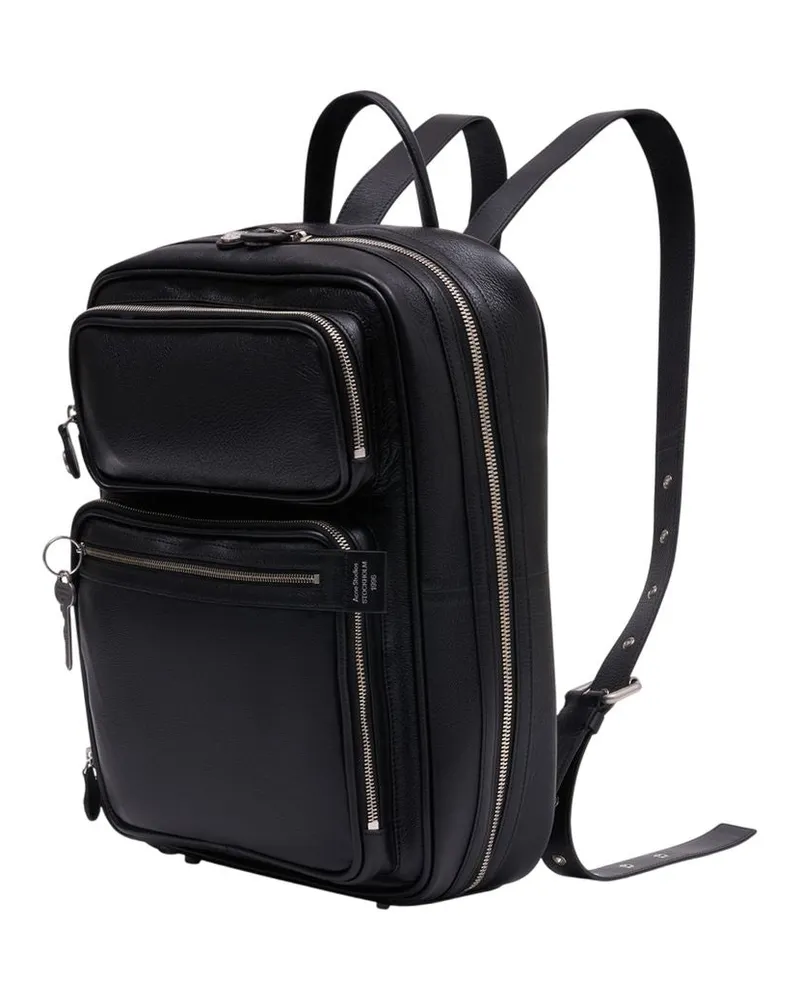 Acne Studios Men's Camero Backpack -  Leather Black Calfskin Bags Backpacks Black