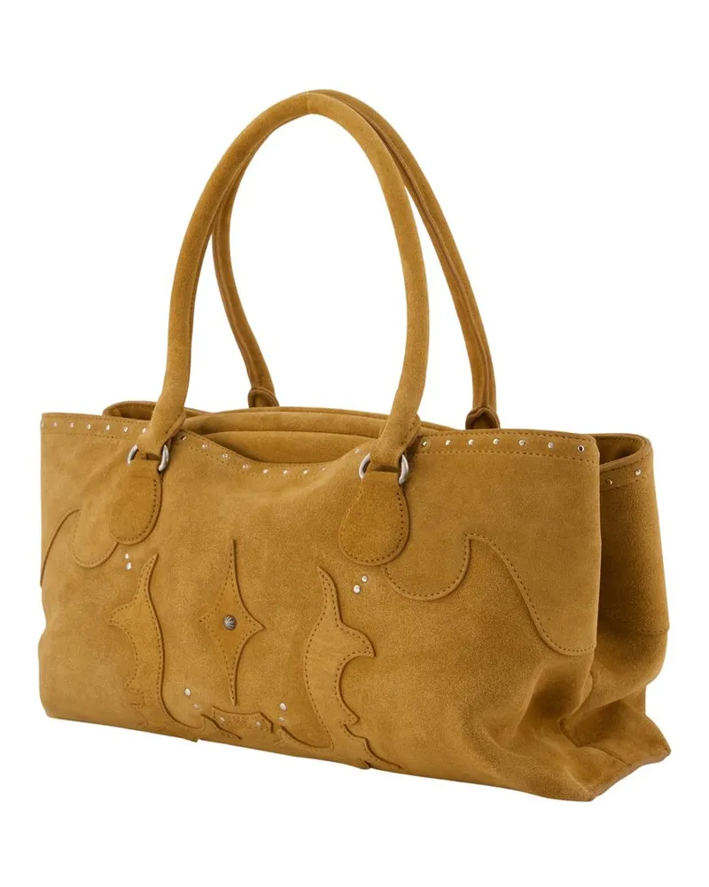 OSOI Women's Shell Brot Shopper Bag -  Leather Brown Cowhide Totes-Shopping-Bags Brown