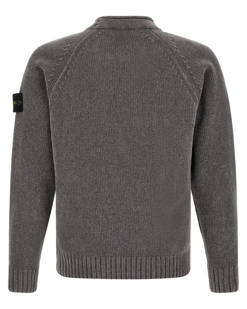 Stone Island Mouliné Cotton Chenille Sweater — Grey Grey