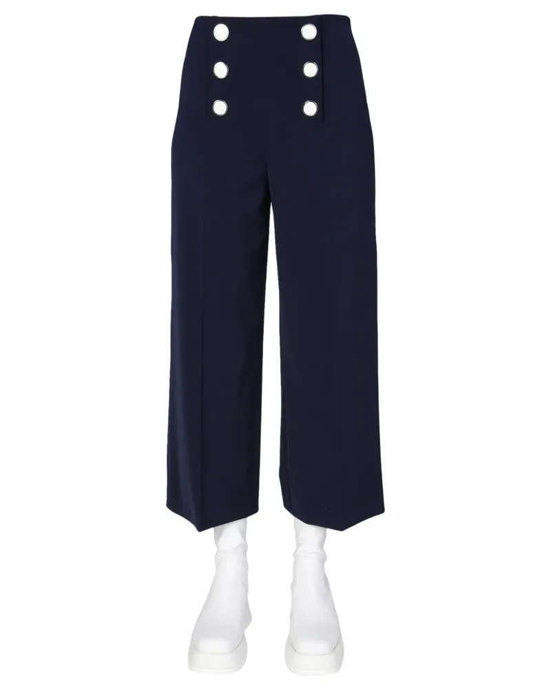 Moschino Wide Leg Trousers — Blue Blue