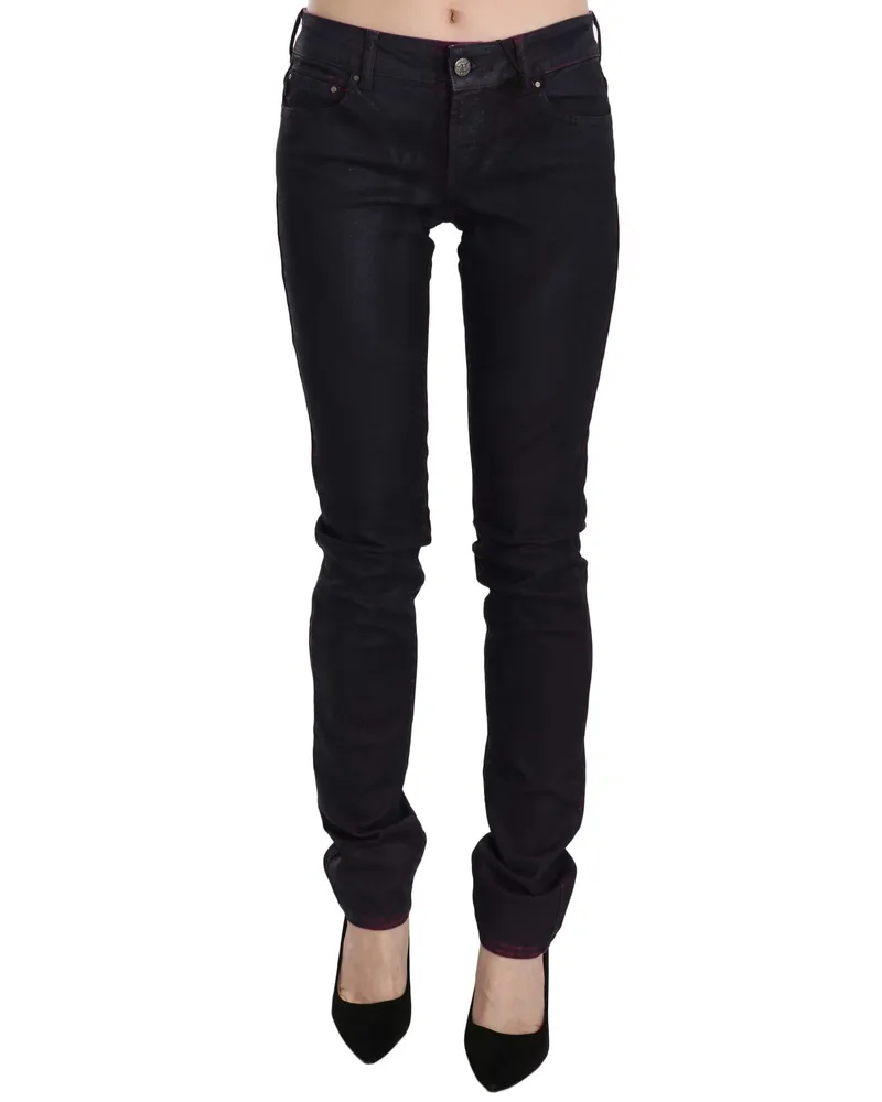 Just Cavalli Women's Black Cotton Low Waist Skinny Denim Pants Black