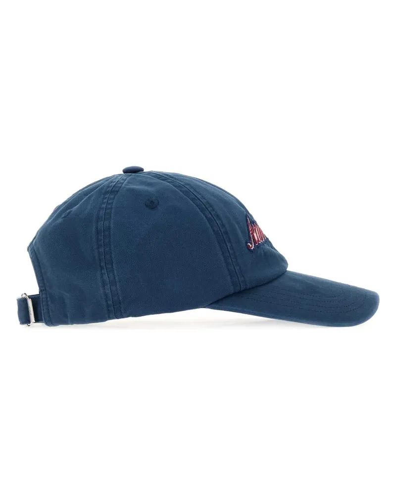 AMI Paris Men's Blue Cotton Baseball Cap Royalbluewashed Exterior: Cappelli Hat Blue