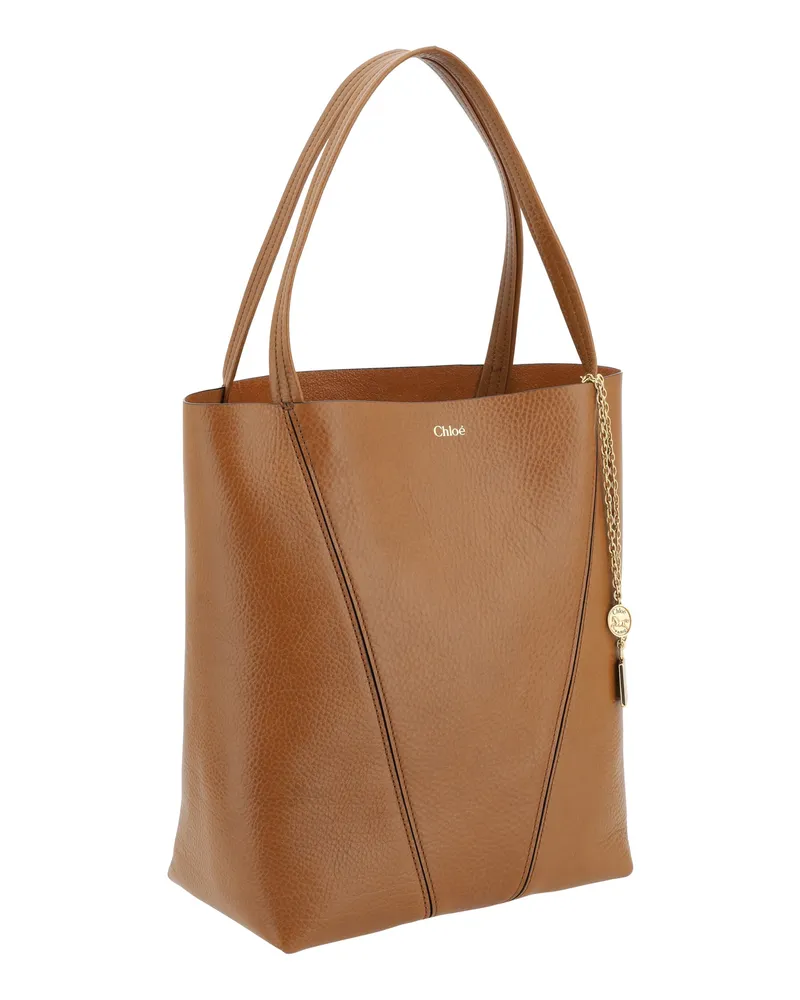 Chloé Women's Spin Shoulder Bag Clay Brown Calf Leather Bos Taurus Brown
