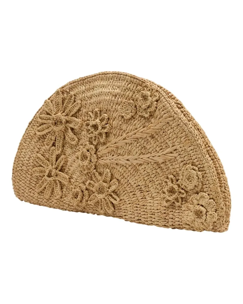 Vanessa Bruno Women's Raffia Woven Clutch Beige Beige