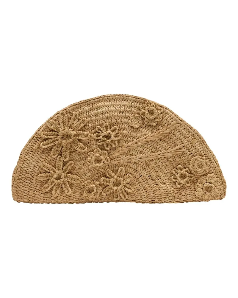 Vanessa Bruno Women's Raffia Woven Clutch Beige Beige