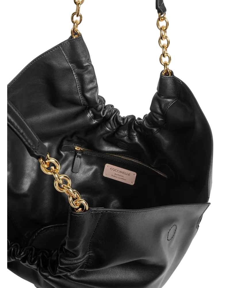 Coccinelle Women's Shoulder Bag Black Bovine Leather - Shoulder-Bags Black