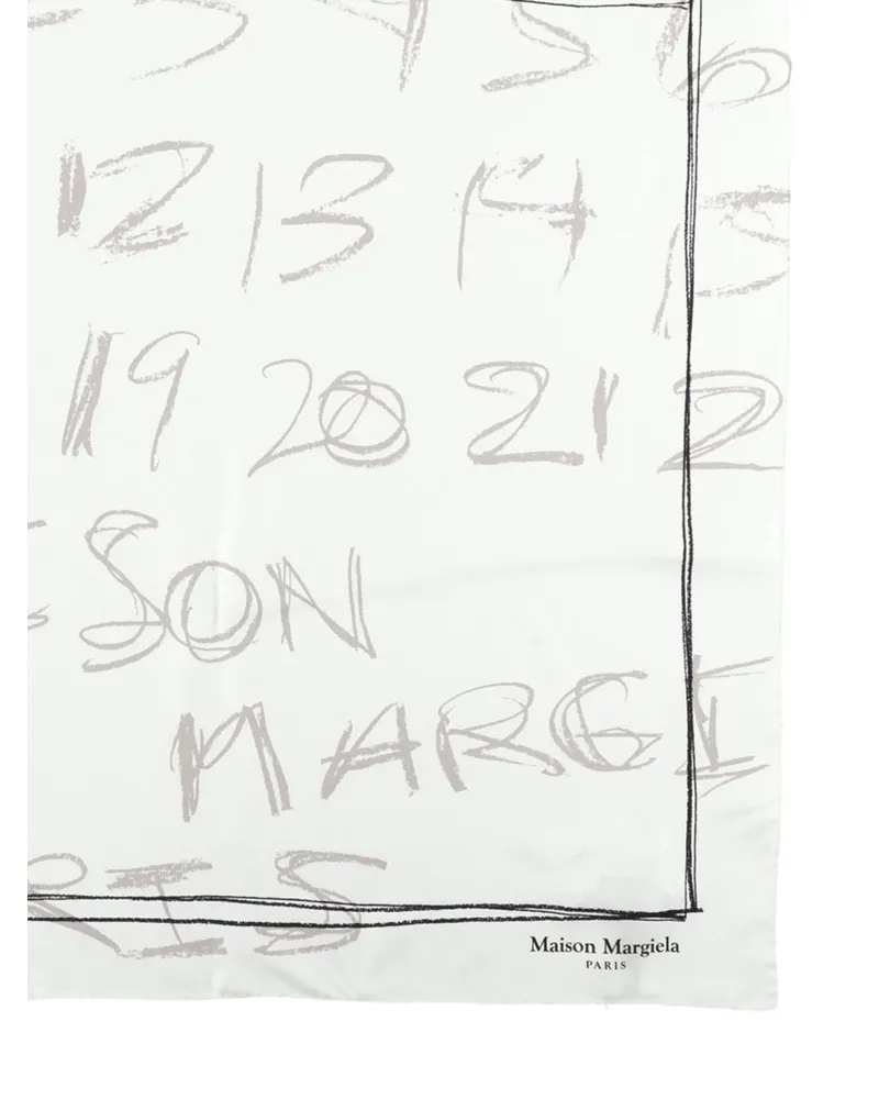 Maison Margiela Silk Foulard Scarf — White White