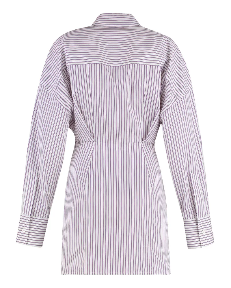 ATTICO Women's Striped Cotton Shirtdress Pink Dress Pink