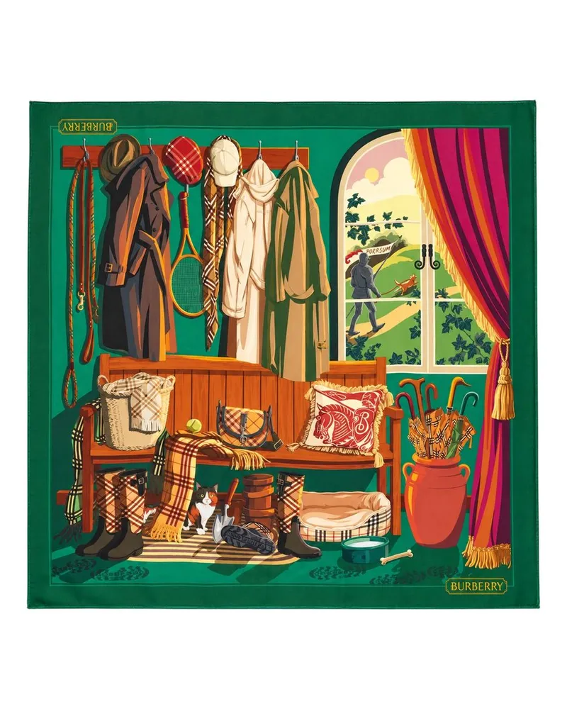 Burberry Silk Multicolor Scarf — Multicolor Multicolor