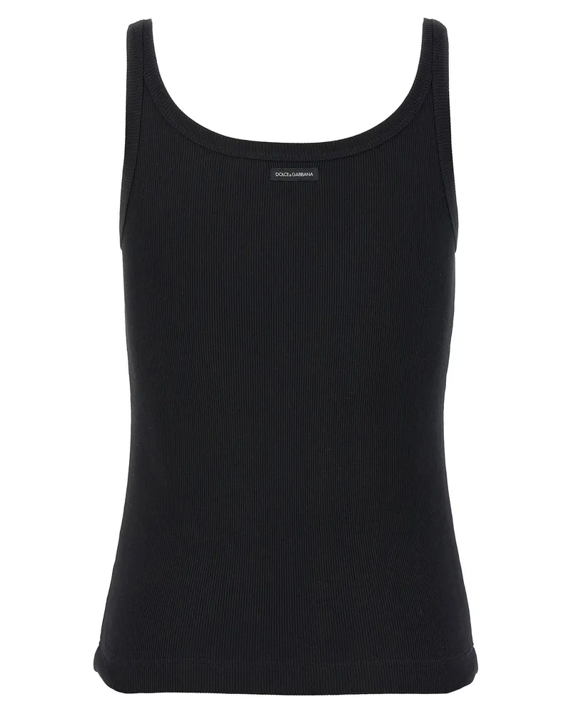Dolce & Gabbana Ribbed Cotton Tank Top — Black Black