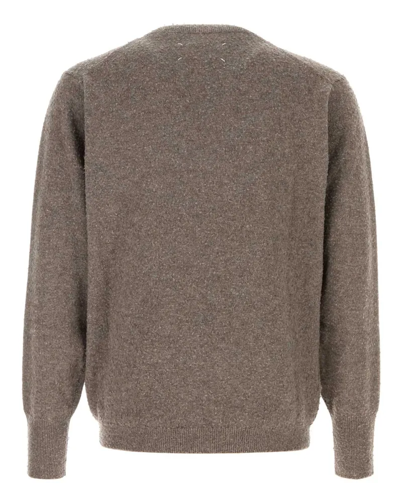Maison Margiela Men Dove Grey Cashmere Blend Sweater Beige Maglie Gray