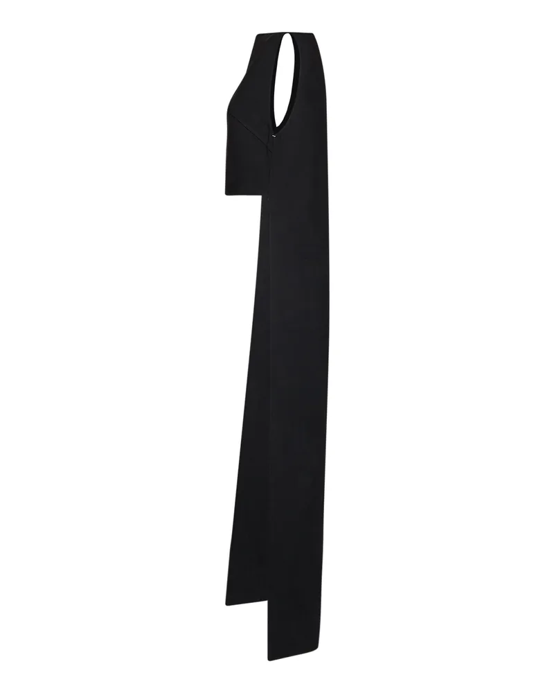 Jil Sander Asymmetric Virgin Wool Tank Top — Black Black