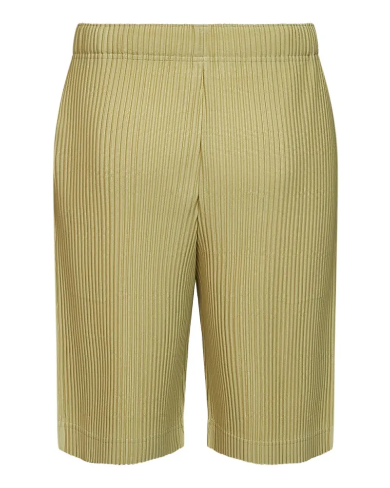 Issey Miyake Men's Bermuda Pleated Shorts Agave Cream Green Polyester Green