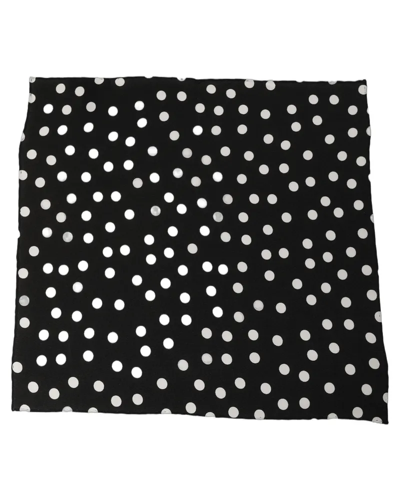 Dolce & Gabbana Polka Dot Silk Scarf — Black Black