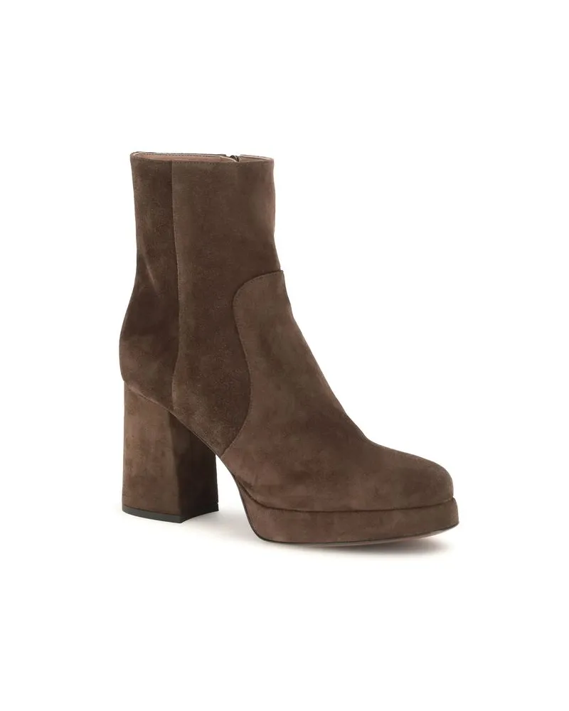 Valentino Garavani Women's Brown Calf Leather Bos Taurus Ankle Boots Brown