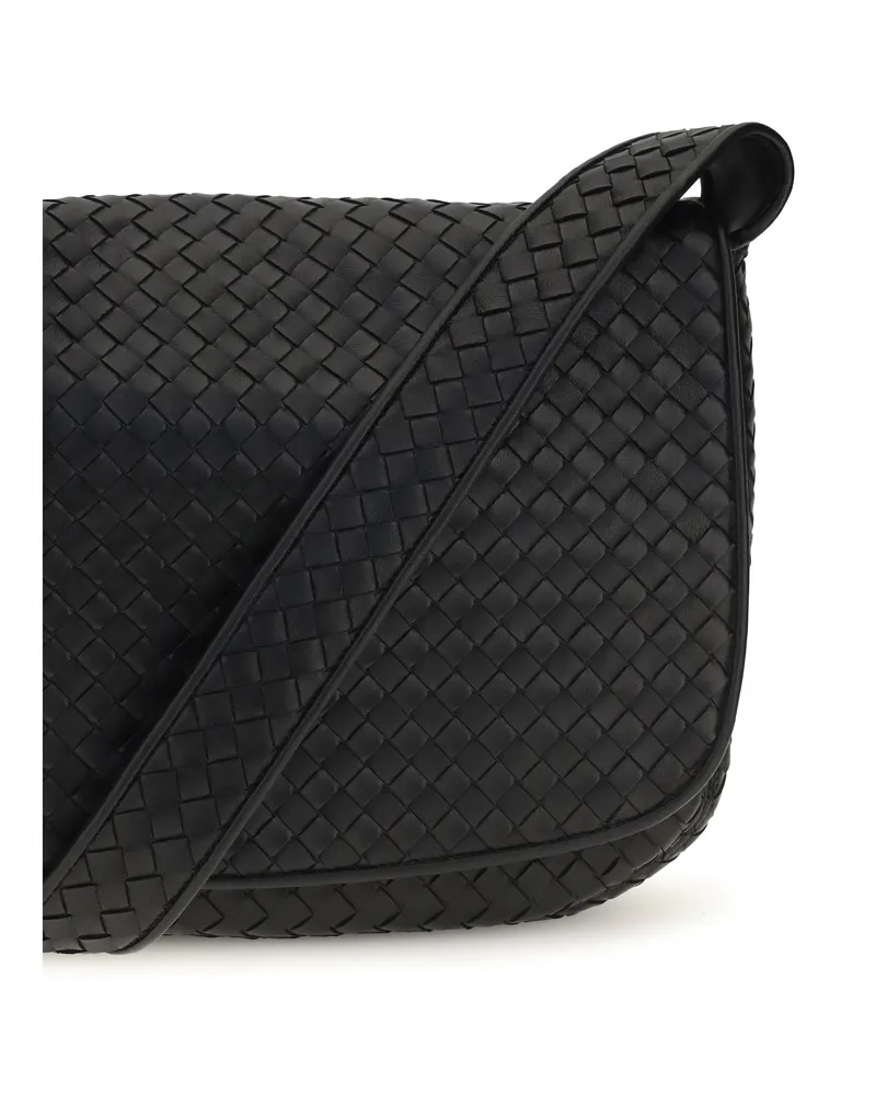 Bottega Veneta Men's Shoulder Bag Veneto Black-Silver Calf Leather Black/silver Black