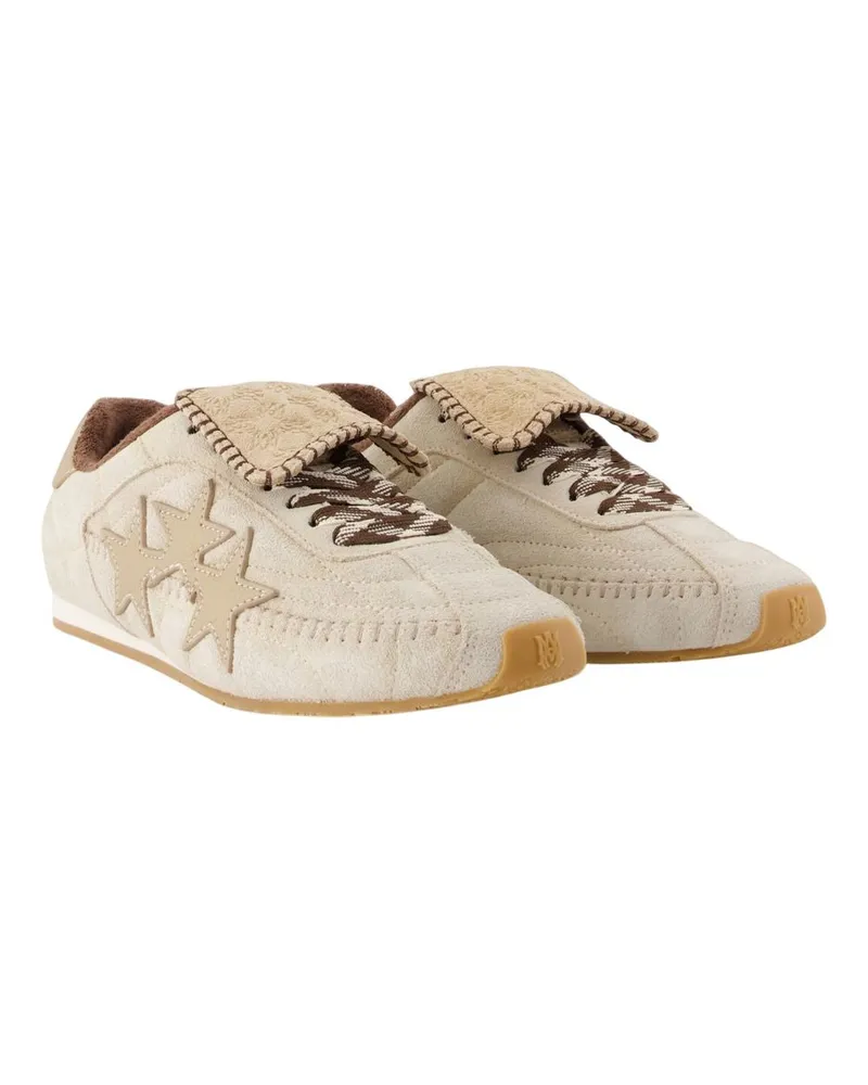 Amiri Women's Pacific Flat Sneakers -  Leather Ivory Calfskin Shoes Beige