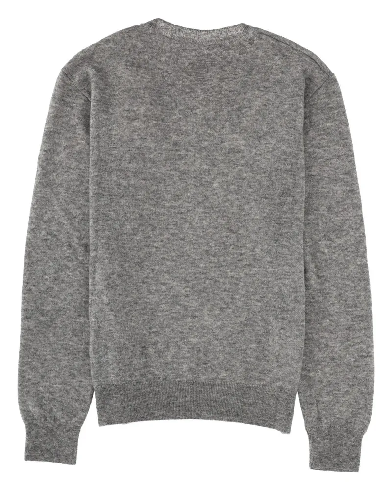 Saint Laurent Cashmere Blend V-Neck Sweater — Gray Gray