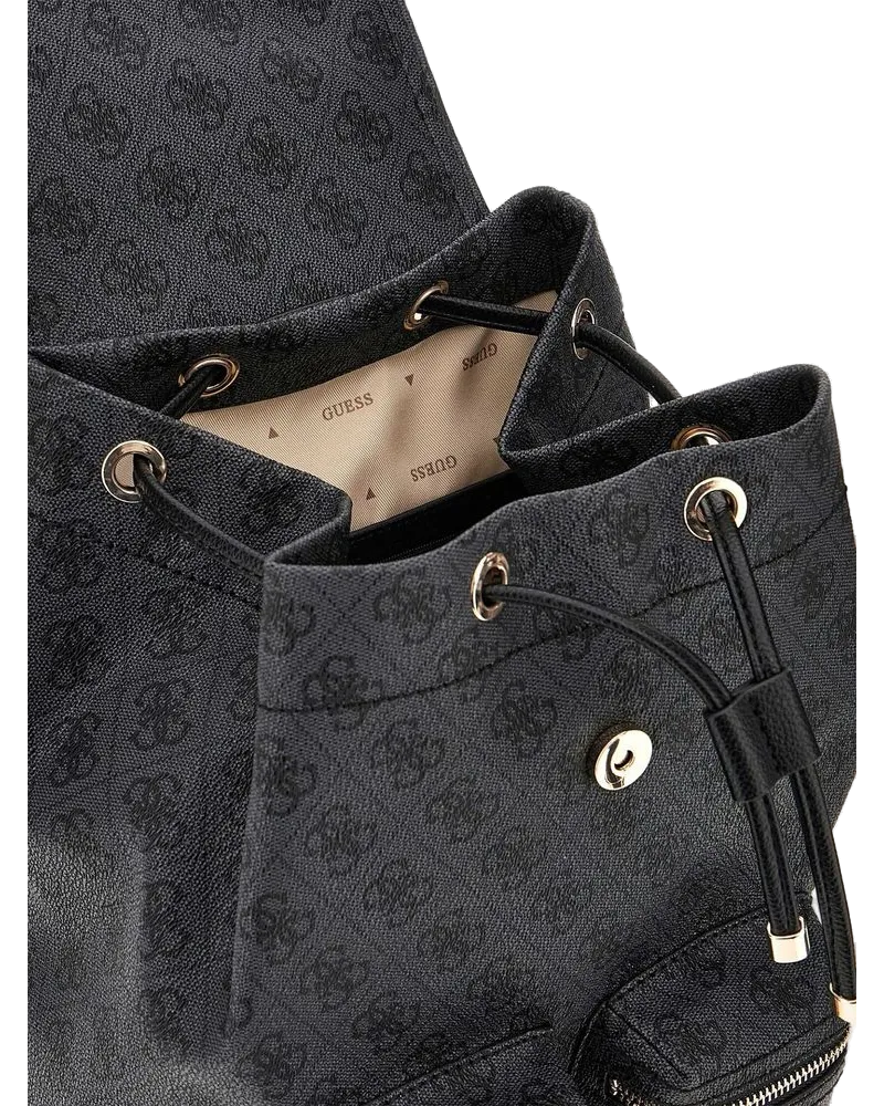 Guess Women's Backpack Coal Logo Polyurethane Bags - Backpacks Gray